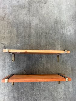 Real wood floating shelves