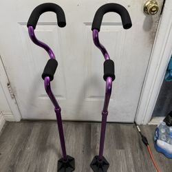 StrongArm Comfort Cane, Self-Standing Lightweight Aluminum Adjustable Walking Cane