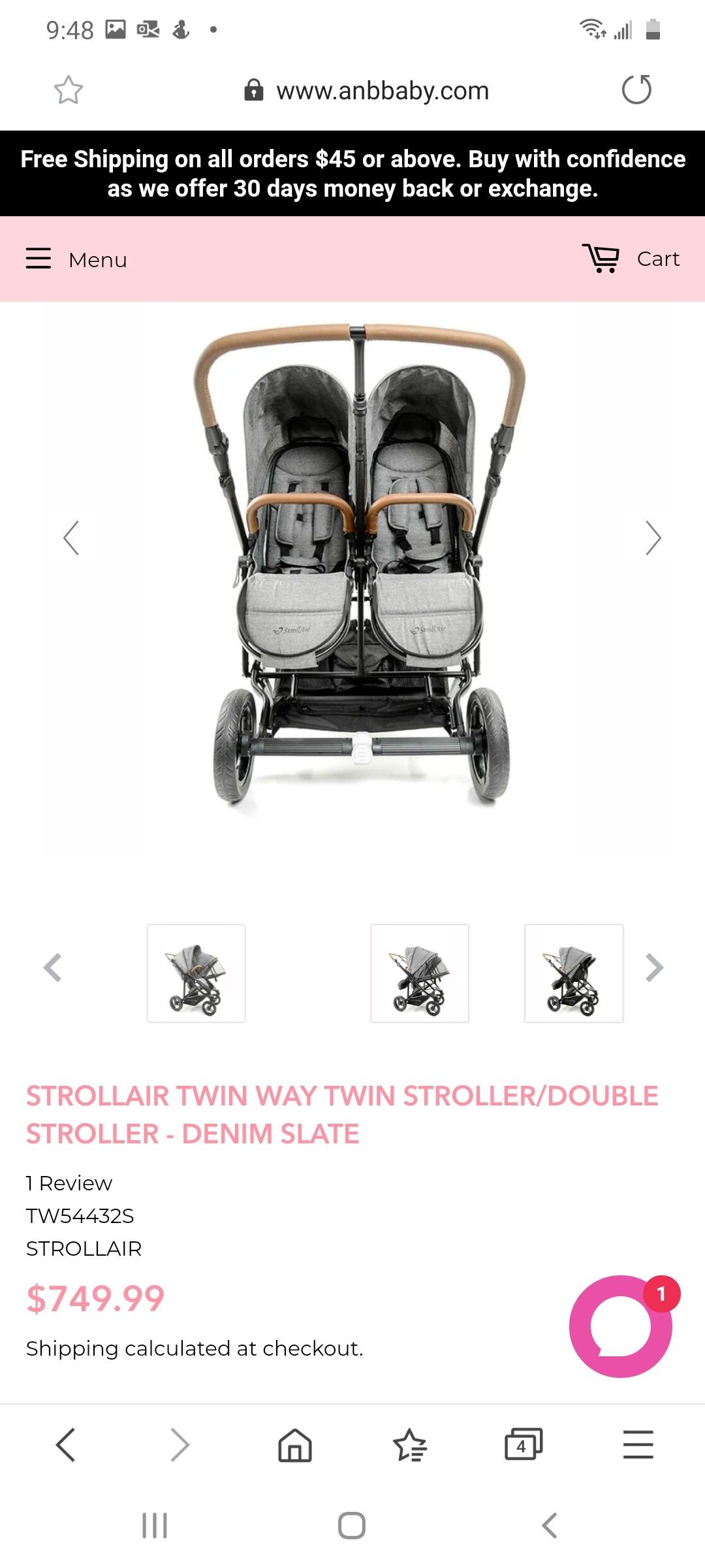 STROLLAIR TWIN WAY TWIN STROLLER
