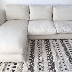 The Valyou Feather Sectional with Chaise has dimensions of 110” W x 67” D x 32” H, Transportation provided At An Extra Cost.