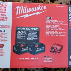 Milwaukee M-18 Red Lithium High Output XC 6.0 Battery System Starter Kit