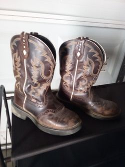 Brown Leather Western Cowboy Boots