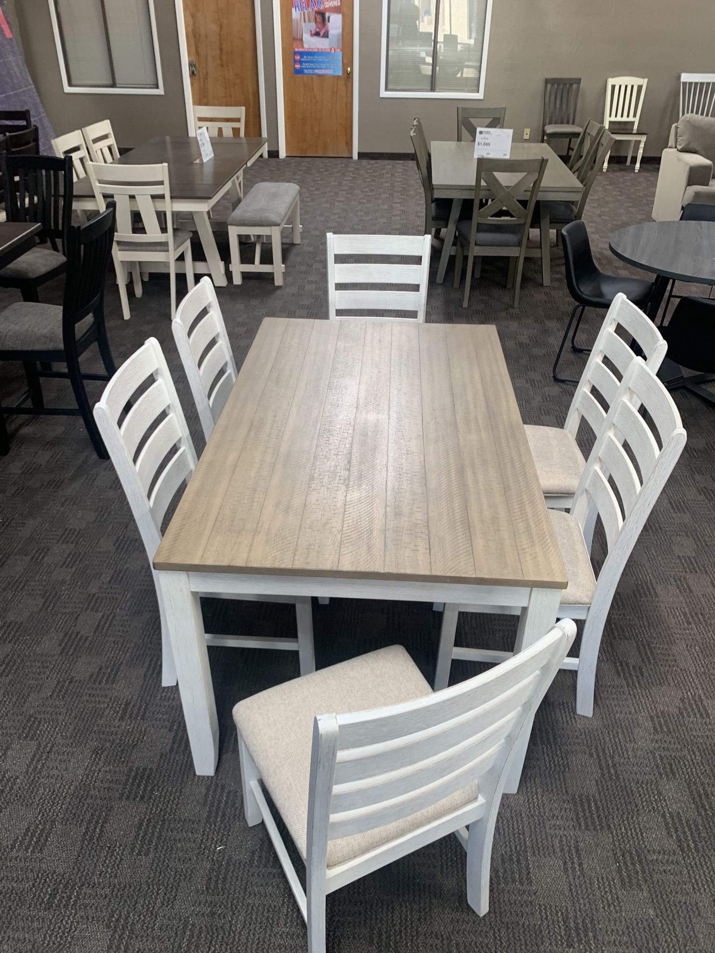 New White And Brown Kitchen Table