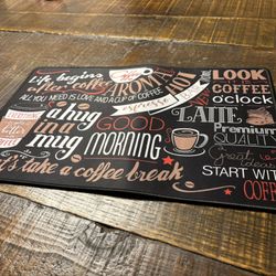 Coffee-Themed Kitchen Mat OR Mousepad – 19” x 12”