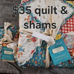 Brand New Pioneer Woman Quilt & Sham Set