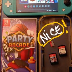 Nintendo Switch,  FIRM PRICE  With 2 Games, Memory Card,, And Protection Cover BUNDLE