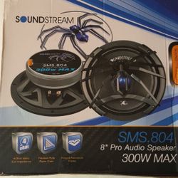 Soundstream SMS.804 8" 150W RMS Shallow Pro Audio Midrange Speaker 300W Max 4 Ohm (Each)