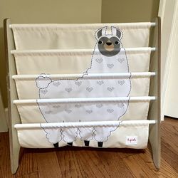 3 Sprouts Kids Wooden Llama Book Rack Organizer