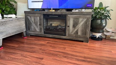 Tv stand with fire place