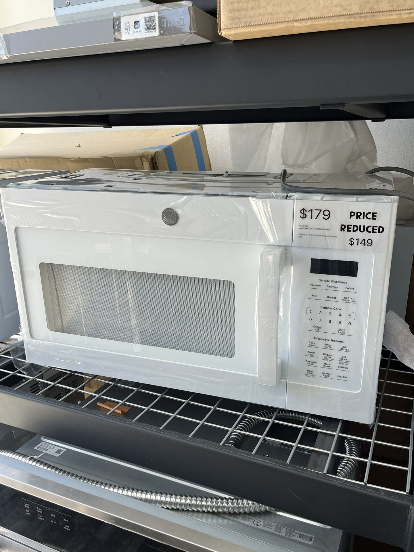 Now Only $149 GE Over The Range Microwave, One Year Warranty