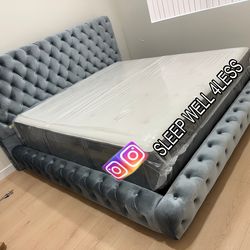 NEW KING SIZE BED FRAME AND MATTRESS