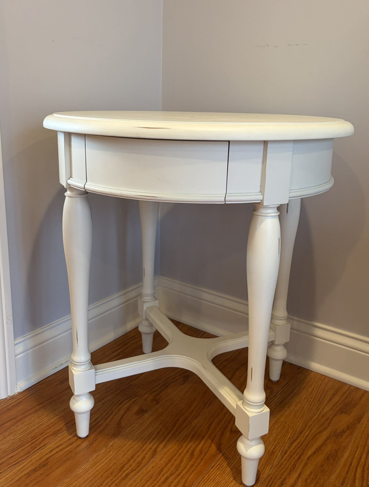 2 “Home Decorators” White End Tables