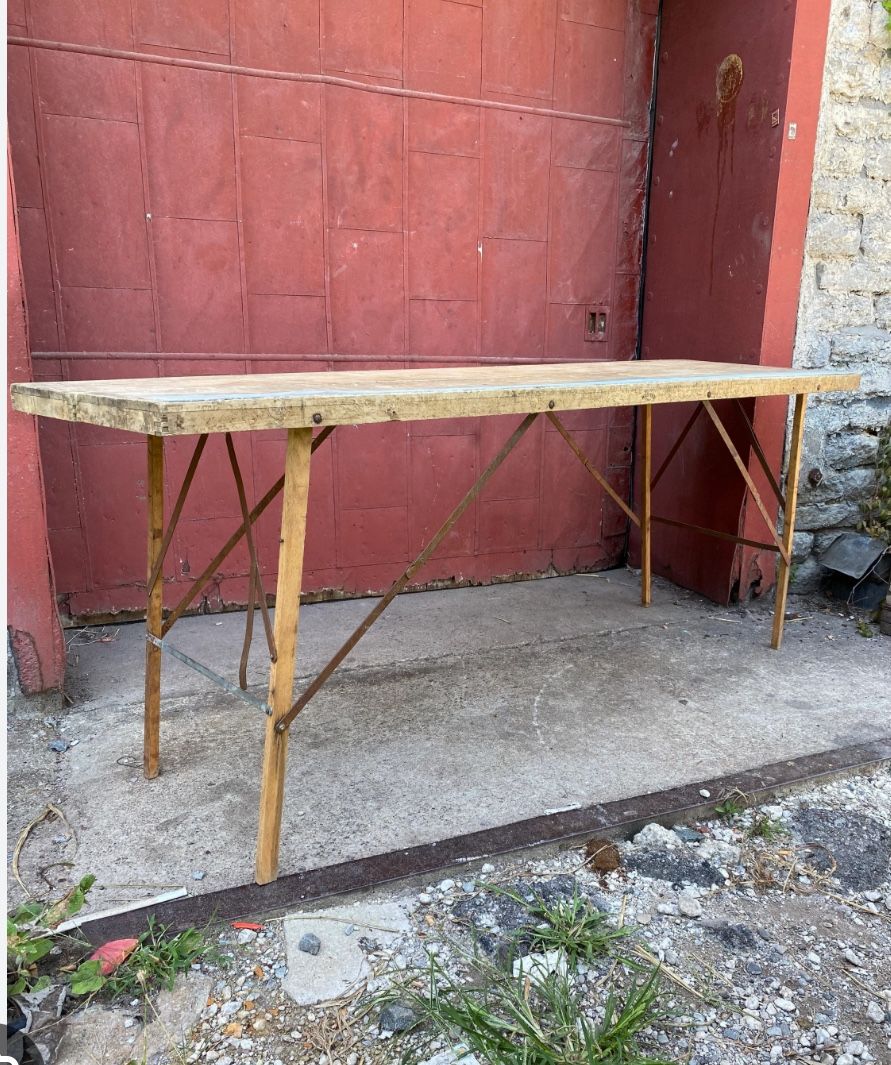 Vintage Wallpaper Fold In Half Table Tall Work