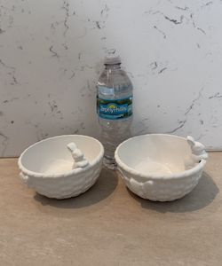 Set of SMALL Easter Basket Shaped BOWLS