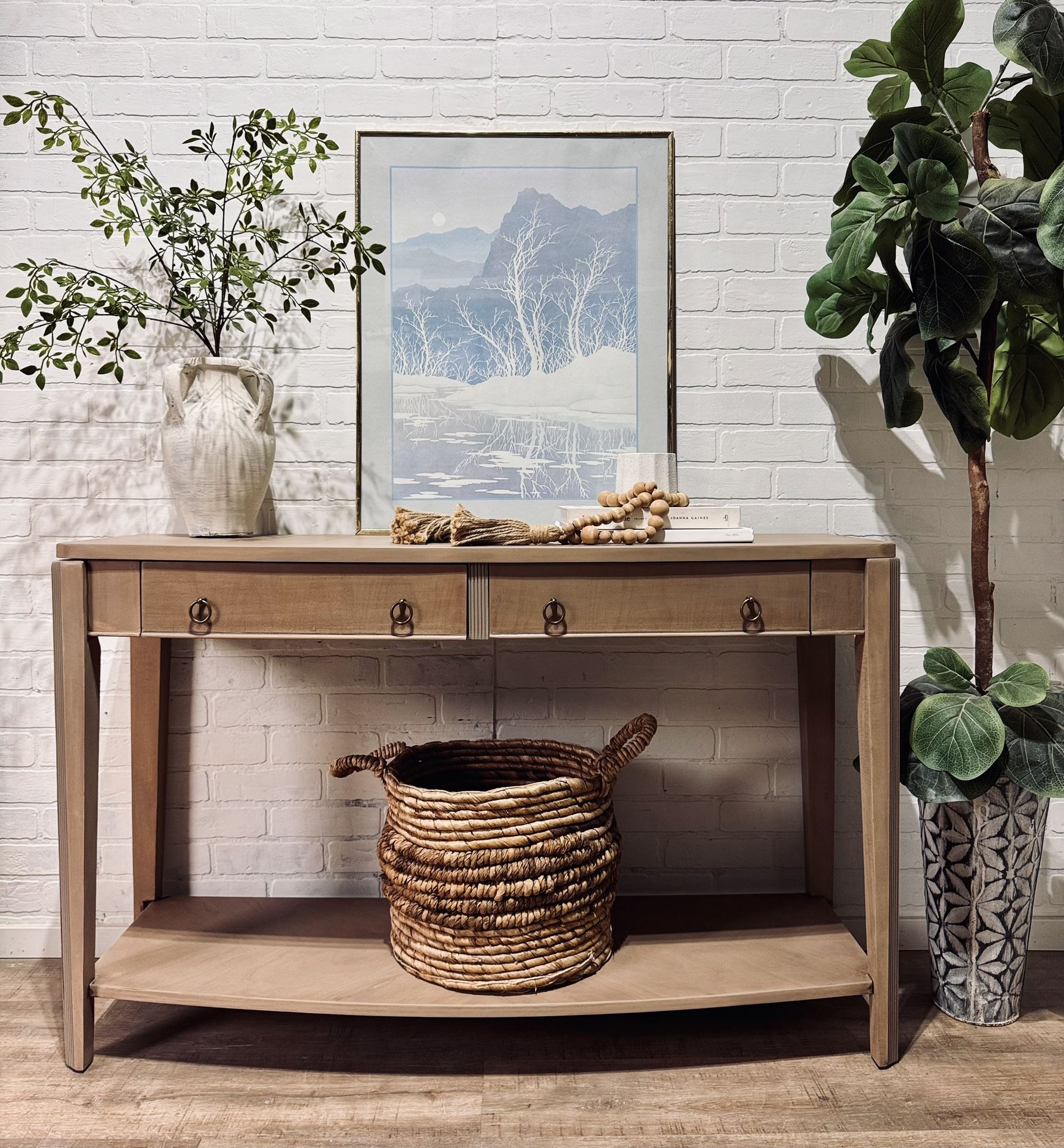 Vintage Wood Entryway Table / Console Table
