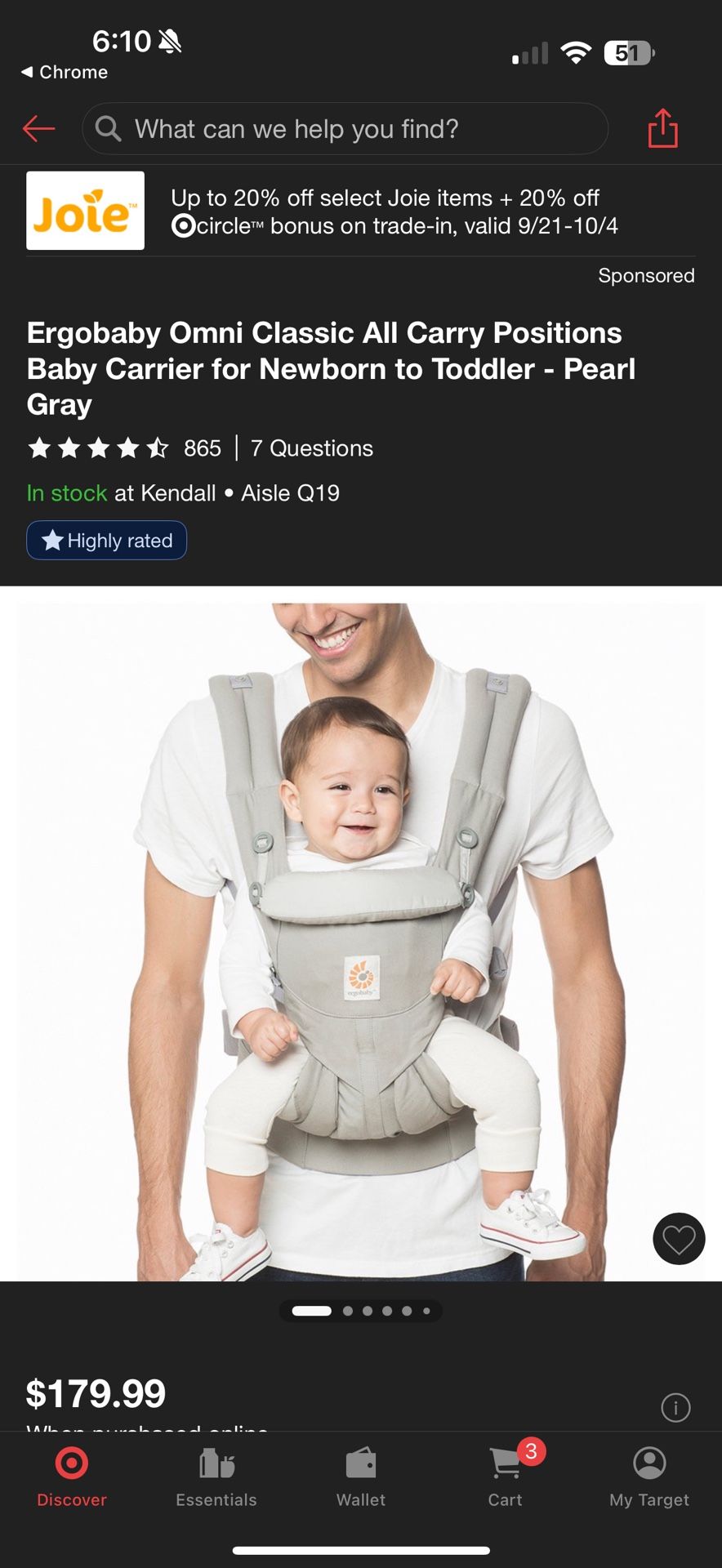 Ergo Baby 360 carrier