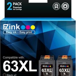 Replacement for HP Ink 63 63XL Black×2