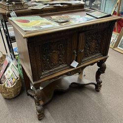 Vintage Ornate Small Copper Lined Cabinet