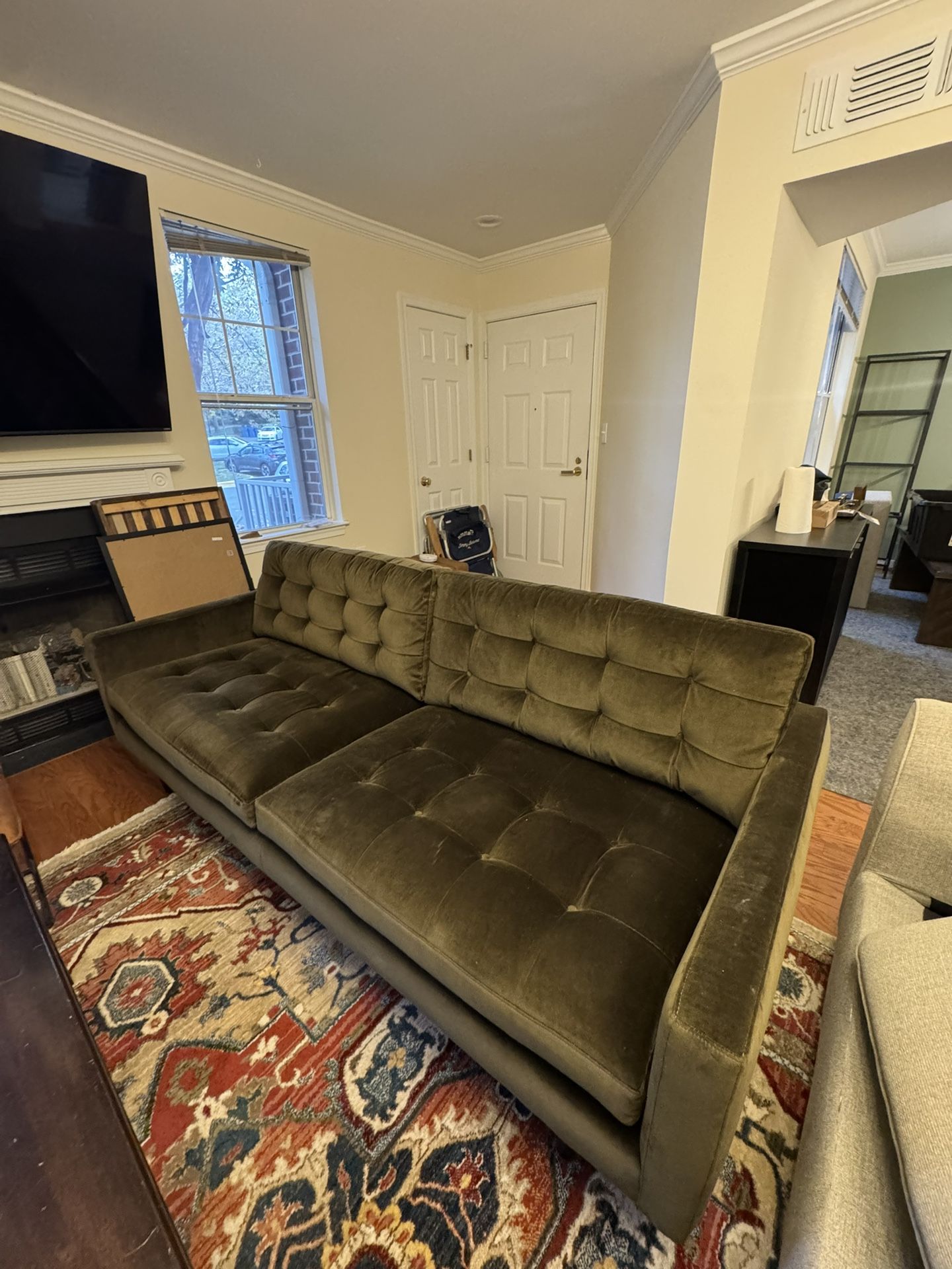 Crate And Barrel Sofa Couch Mid Century Modern