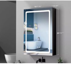30x20 inch LED Bathroom Medicine Cabinet Surface Mounted Mirror Cabinet