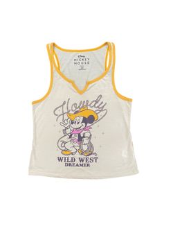 Disney Mickey Mouse Howdy Wild West DreamerJammie Tank Top Size Small