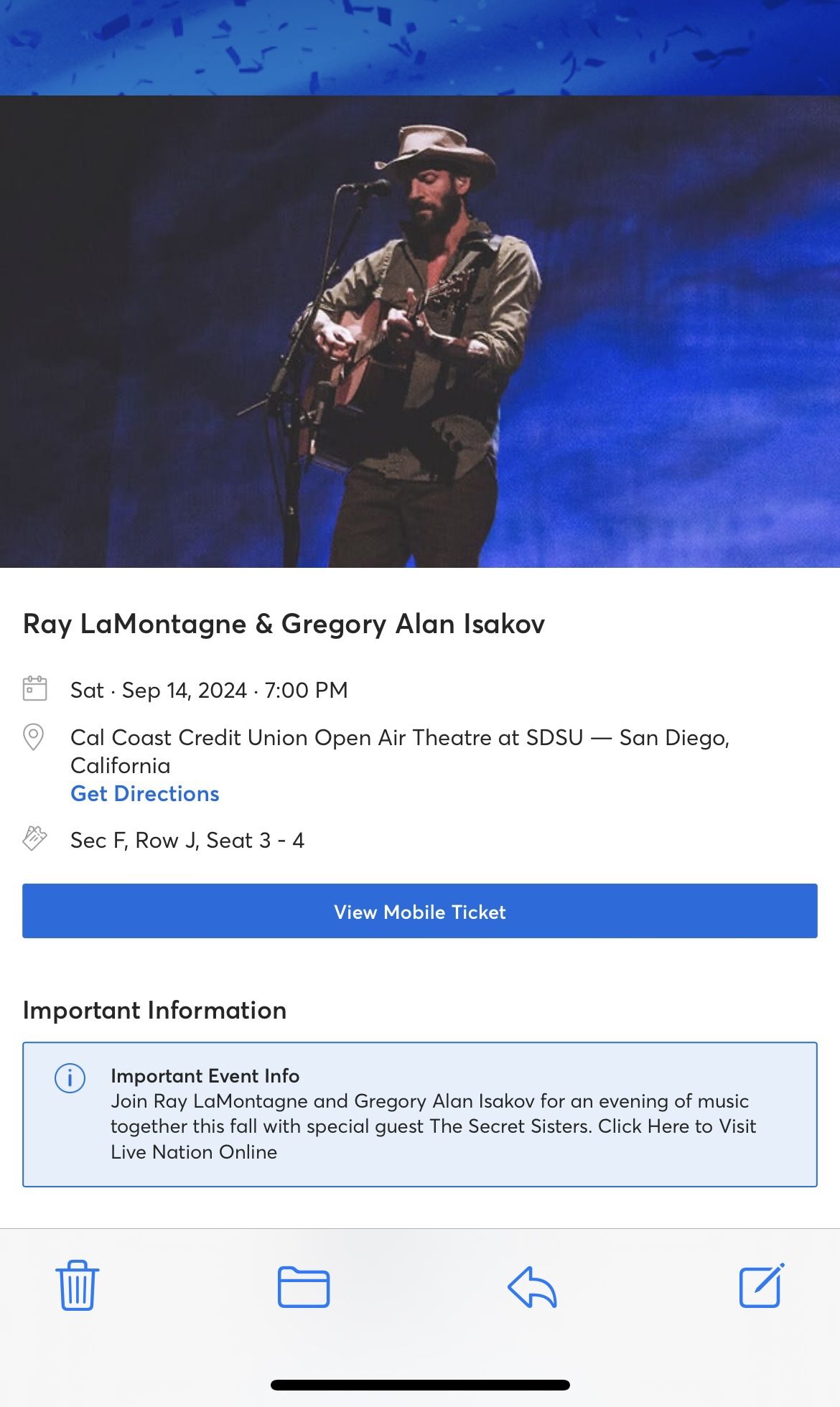 Ray La Montagne Tix 