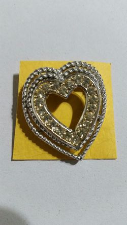 Rhinestone heart pin