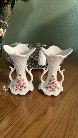 Floral candle stick holders