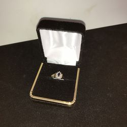 32-5505-12 10KYG LDS WIDE BAND SAPPHIRE AND DIAMOND RING