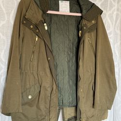 Women’s ZARA Parka Green Jacket Size M