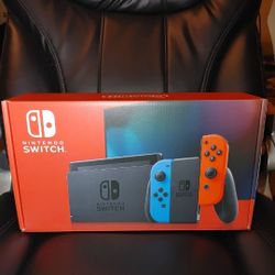 Nintendo Switch Console w Neon Blue & Red Joy-Con