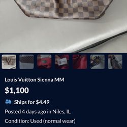 Louis Vuitton Sienna MM ( Used , Needs Deep Cleaning On Inside ) 