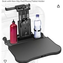 Car Seat Tray Table - Foldable Car Kids Passenger Roadtrip Eating Food Backseat Travel Trays Dinning Working Laptop Desk with Non-Slip Pad/Phone/Table