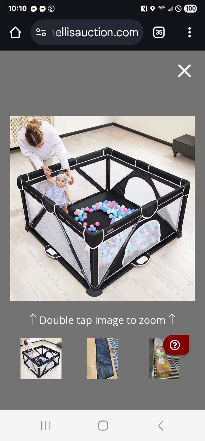 ANGELBLISS Baby Playpen, Foldable Playpen for Babies and Toddlers, Indoor & Outdoor Baby Activity Center with Visible Breathable Mesh, Portable Play