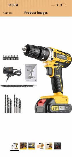 21V Power Drill Set, Cordless Drill With Battery And Charger, Variable Speed, 18+1 Torque Setting And 20pcs Drilling/Driver Bits Set (Battery*1+Access
