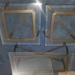 3pc Glass Coffee Table Set.