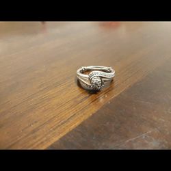 Silver Diamond Engagement Ring Size 8
