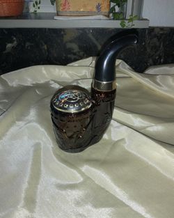 Vintage AVON “Embossed Dark Amber Glass - American Eagle Pipe Decanter”