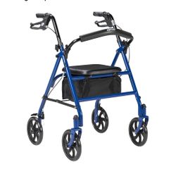 Walker With Brakes, Seat And Storage Bin