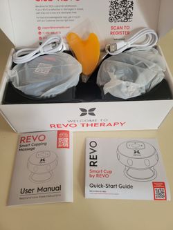 NEW  2 Pack REVO Smart Cup 4-in-1 Smart Cupping Therapy Massager Red Light Qty 2