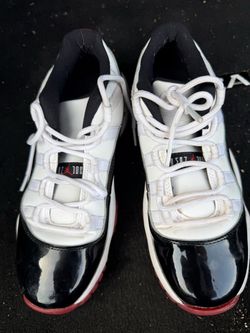 Air Jordan 11 Low White Black Red Sneakers size 5.5