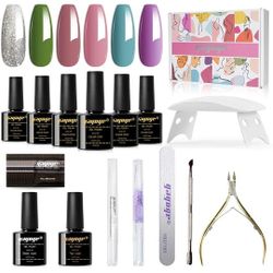 Gel nail polish kit with UV lamp (NEW)