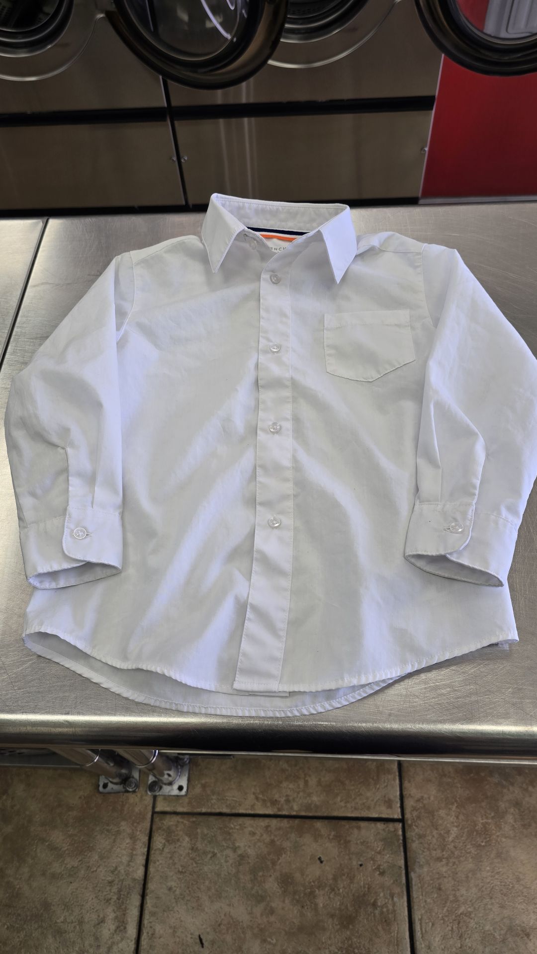 White button-up kids dress shirt