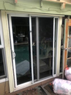 Sliding glass door.  Slider. Vinyl slider