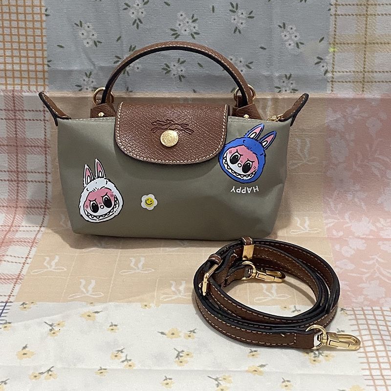 Longchamp Turtle Dove Gray Mini Tote Bag, Classic Dumpling Shape