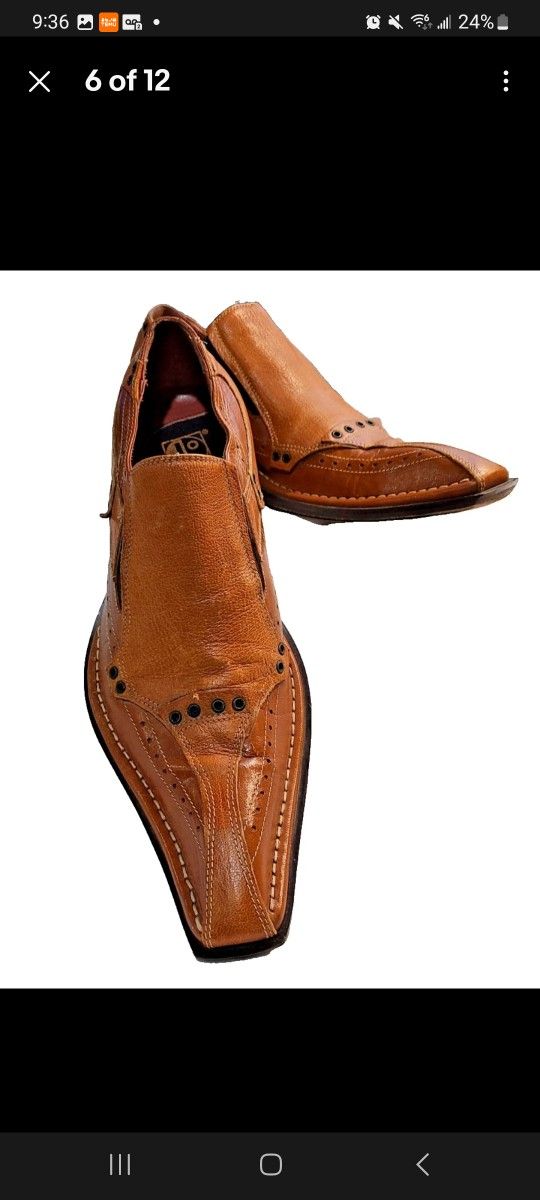 Jo Ghost Leather Square Toe Dress Shoes in Size 42 Made In  display picture 1