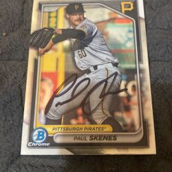 Paul Skenes Auto Signed Autograph Card Pittsburgh Pirates Bowman Chrome