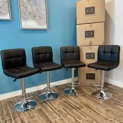 New!  Black Square Bar Stools Chairs