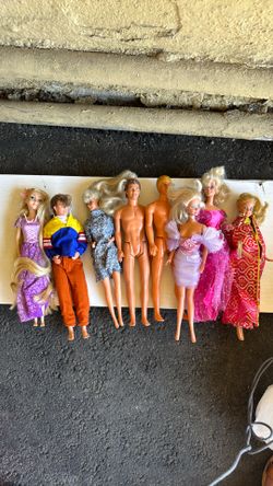 Old Barbies and Kens, all for 35