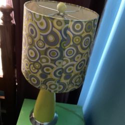 A Beautiful Old , Colorful Lamp And The Shade (NO SHIPPING)